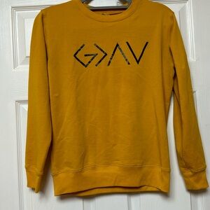 God is greater then highs and lows orange sweaters, size s